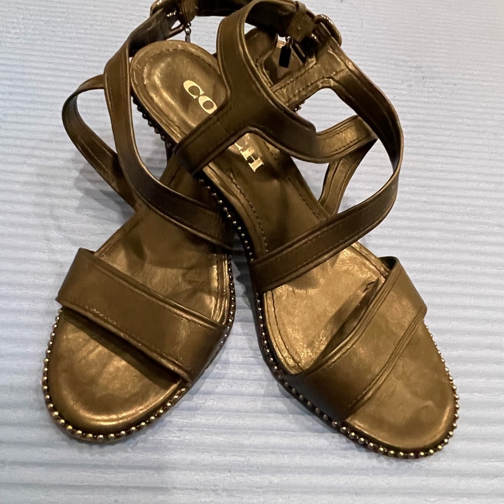 Coach Black Strappy Heels